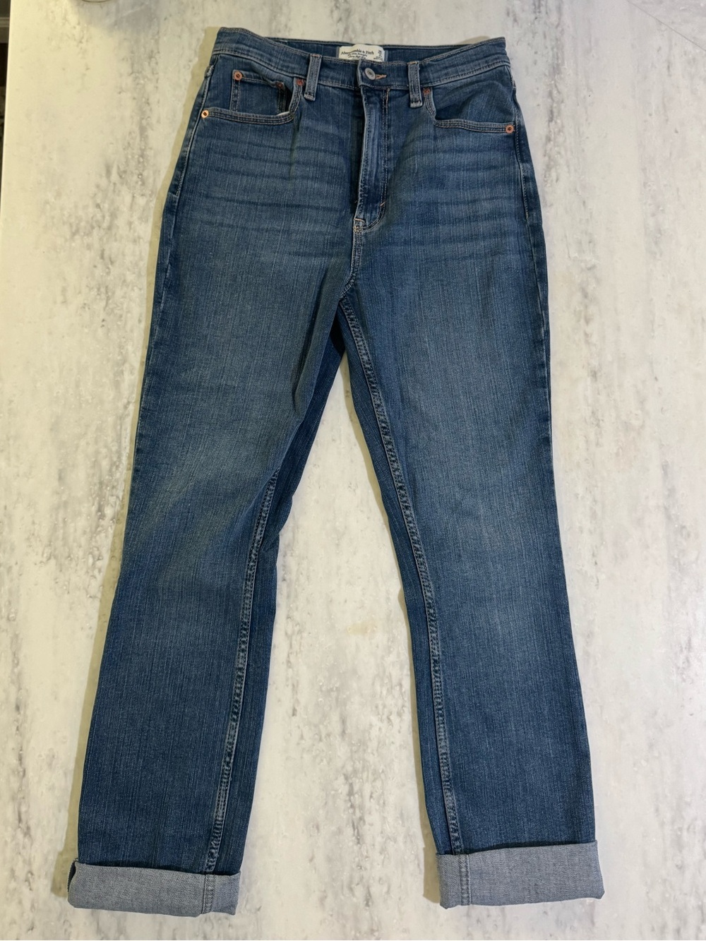 NWT Abercrombie & Fitch Women's Slim Straight Ultra High Rise Denim Jeans 26 2